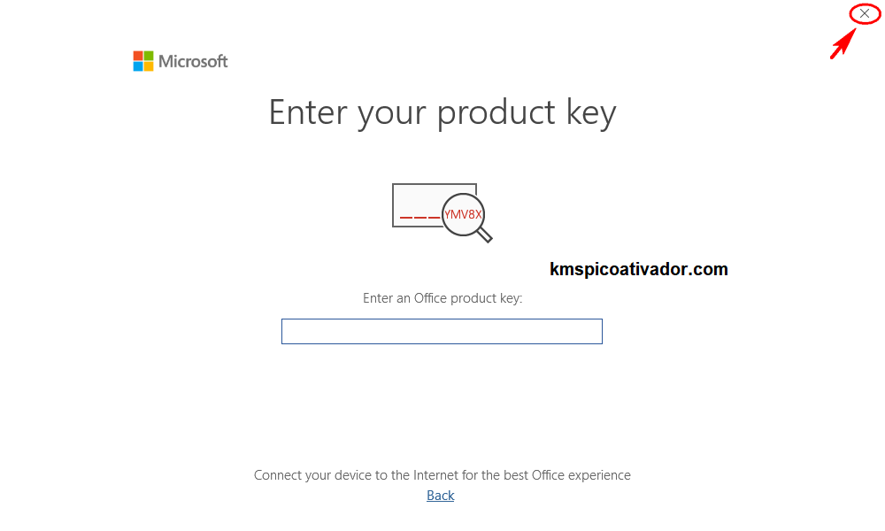 Inserir a chave do produto (Product Key) do Office 2019